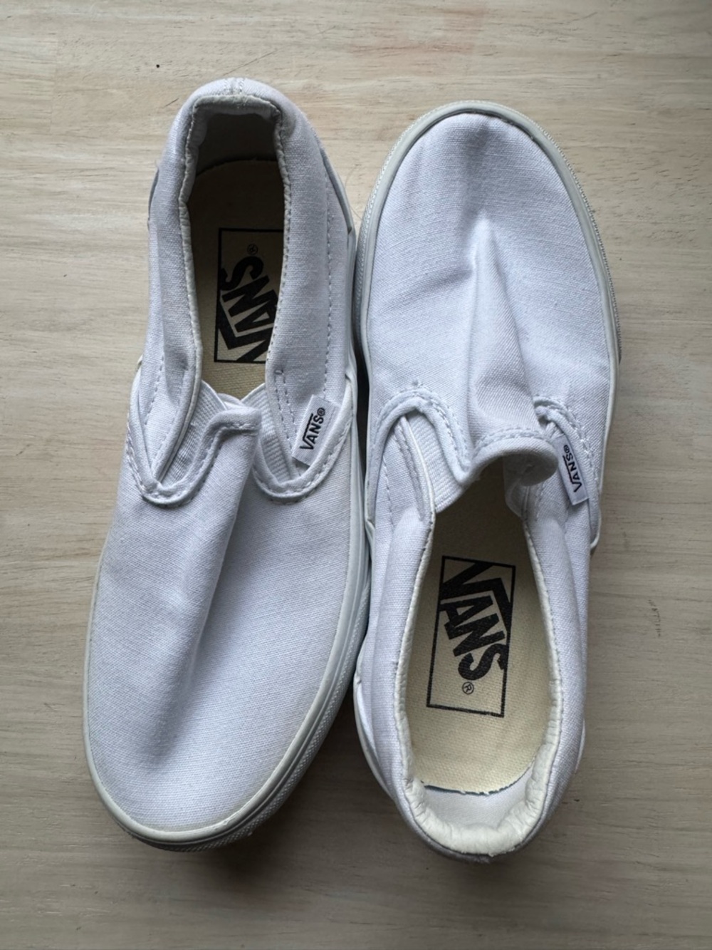 Vans White Slip-On Canvas Shoes